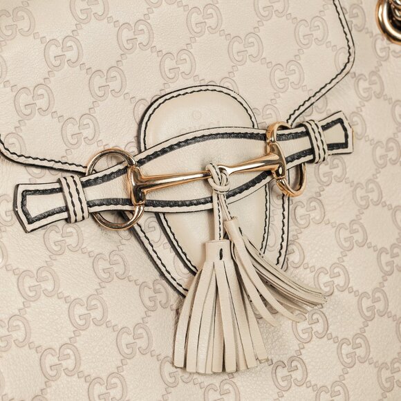 Gucci Medium Emily Off-White Guccissima Leather Shoulder Bag - Picture 9 of 13